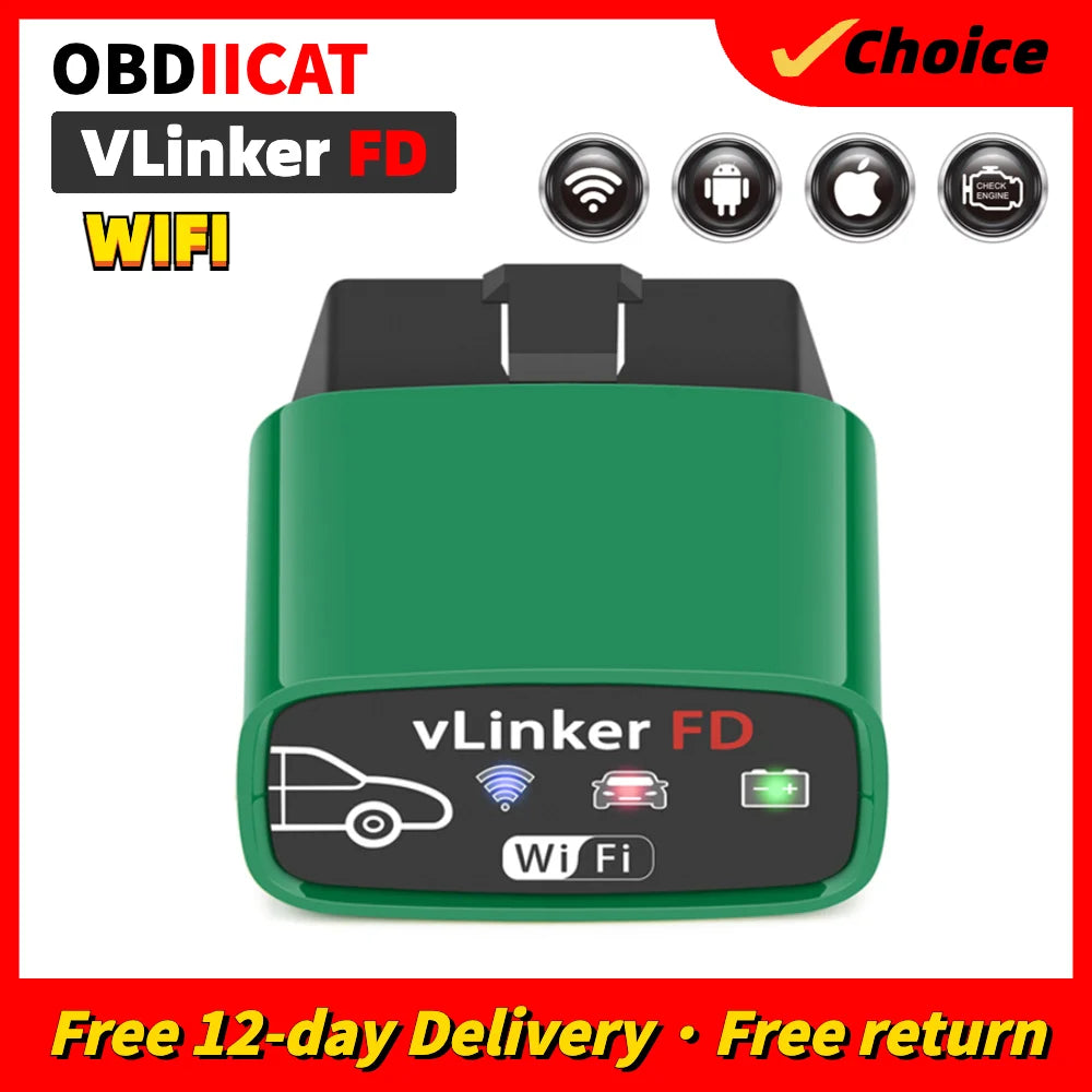 VLinker FD ELM327 Bluetooth 4.0 FORScan For Ford for IOS ELM327 OBD2 Car Diagnostic Auto Tool OBD 2 Scanner J2534