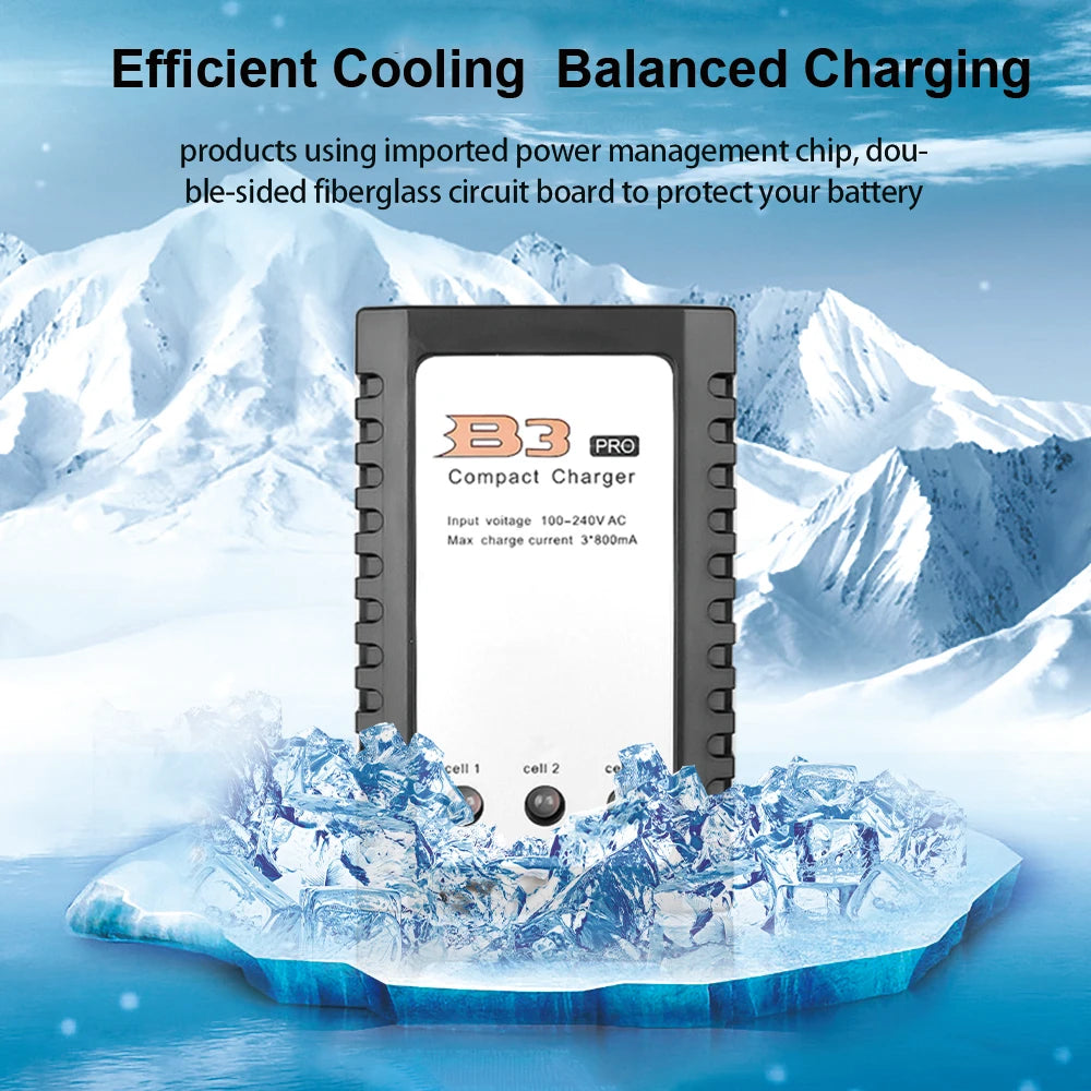 B3 Pro Compact Balance Charger for 2S 3S Lipo for 10W 7.4V 11.1V Lithium LiPo Battery for iMaxRC iMax EU/US Plug