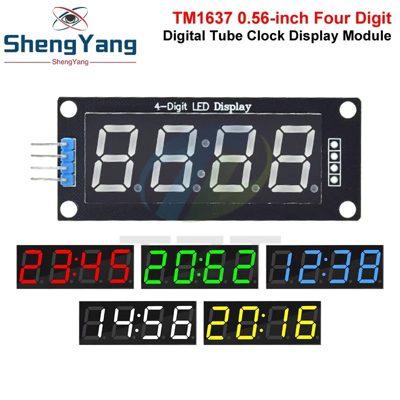 TM1637 LED Display Module for Arduino 4 Digit Tube 7 Segment 0.56 inch Time Clock Indicator Module Red Blue Green Yellow White