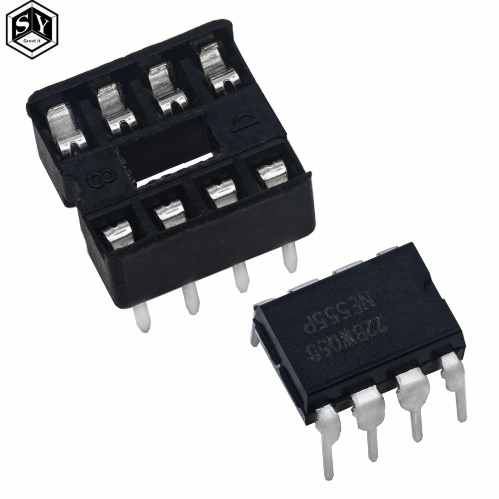 10pair/20pair NE555 NE555P IC 555 Timer Programming Oscillator Chip & 8 Pin DIP Sockets