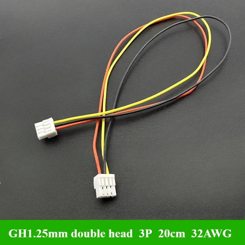 Micro JST GH 1.25 2P 3P 4P 5P 6P Male Female Connector With Wire 20cm Cable GH1.25 Single Double Connector 32AWG silicone wire