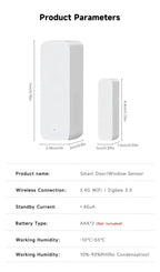 Zigbee Wifi Door Window Entry Sensor Security Burglar Magnetic Alarm Smart Life Compatible with Alexa Google Home Tuya