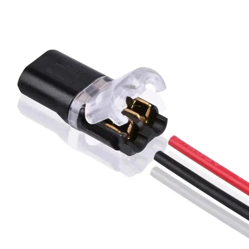 Double Wire Plug-in Connectors with Locking Buckle Car Wire 2 Way Terminal Block Waterproof Quick Connector Cable Clamps