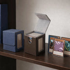 PU Window Collection Box Magnetic Closure Stain-resistant Trading Card Storage Box Moisture-proof with Lid Card Deck Box