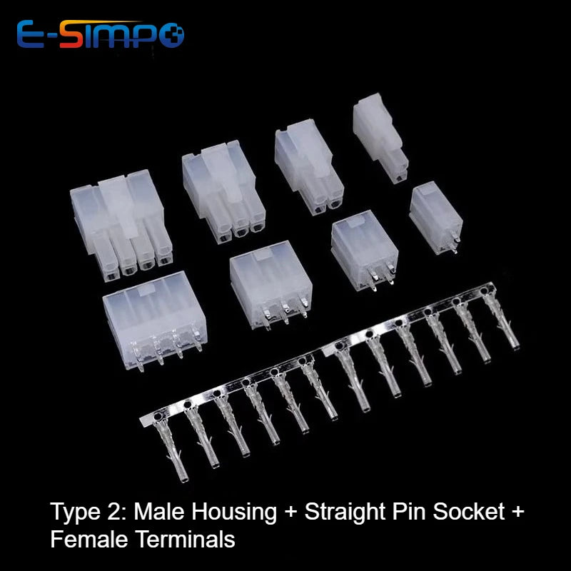 10Set MX4.2mm Pitch 5557/5558/5559/5569 0.165" Mini-Fit Dual Row 2*1-2*12P Female Receptacle Male Plug Pin Terminal Connector