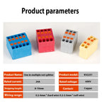 Wire Electrical Cable Wiring Connectors Push-in Terminal Block Multiple In Multiple Out Mount On Din Rail DIY Splicing
