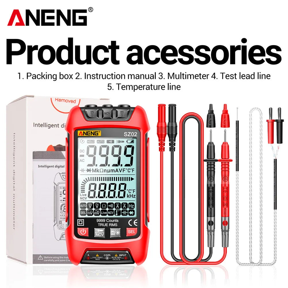 ANENG SZ01/SZ02 Diode Tester Professional Digital Multimeter True RMS Smart AC/DC Current Voltage Auto Range Multimetres Tools