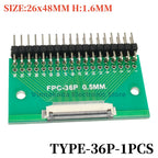 1PCS FFC/FPC Conversion Board 0.5mm Pitch Connector 2.54MM Double Row Bending Pins 4/10/12/14/15/16/18/22/24/26/30/34/40/50/60P