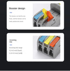 10PCS Docking Mini Quick Wire Connector Universal Compact Electrical Wiring Connectors Push-in Butt Conductor Terminal Block