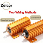 RX24 10W 25W 50W Aluminum Power Metal Case Wirewound Resistor RX24 Resistor 1R 2R 5R 10R 1K 5K 10K 20K Aluminium Gold Resistor