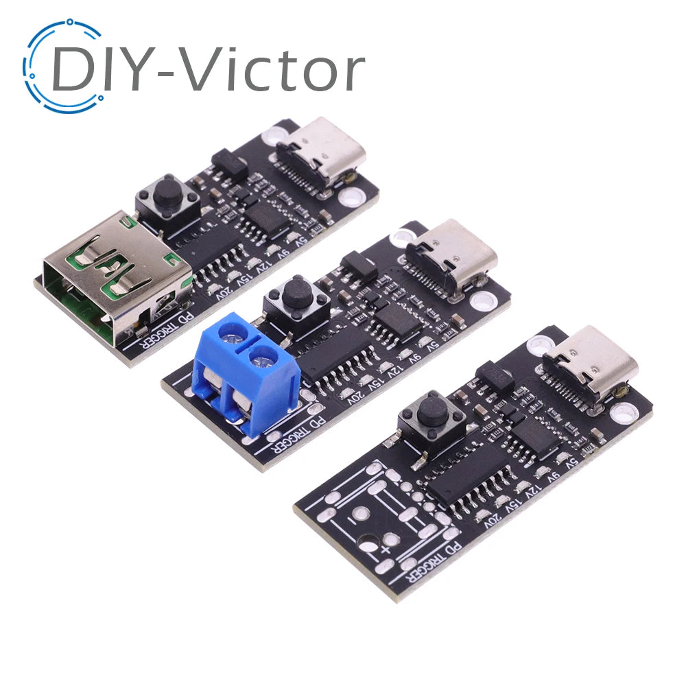 100W 5A Type-C USB QC Decoy Trigger Board 5V 9V 12V 15V 20V Output PD 2.0 3.0 Trigger Adapter Cable Connection Polling Detector