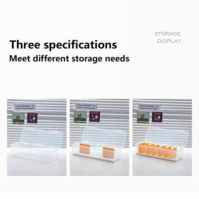 Clear Plastic Compartmentalized Organizer Box Holds 550+ Game Cards Storage Box  Portable With Adjustable Divider For Cards