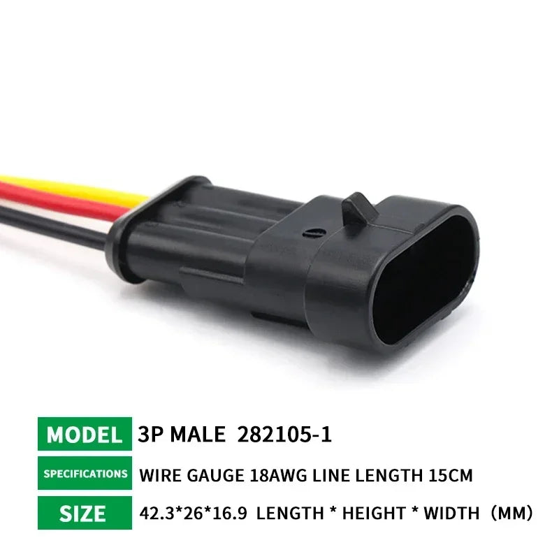 5/20/100 Sets 1/2/3/4/5/6 Pin Way Waterproof Electrical Wire Connector Plug 1.5mm Terminals 2Pin HID Plug Auto Xenon Lamp Plug
