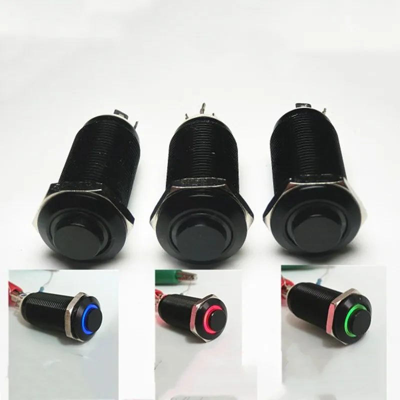 8mm Waterproof Latching Maintained High Round Stainless Steel Metal Push Button Switch Light Shine Car Horn Fix 3V 5V 12V 24V