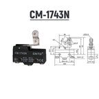 Micro Limit Switch CNTD CM‑1743 CM‑1743N Long Roller Lever 15A 250VAC 1NO1NC Plastic Housing Travel Switch for Industrial Machin