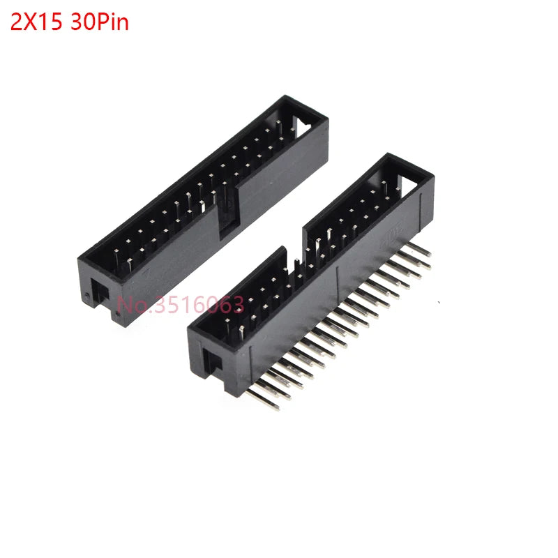 5/10Pcs Right Angle 6/10/20/26/34/40 Pin 2.54mm Pitch Male Socket Idc Box Header Pcb Connector Double Row 10p/20p/40p Dc3 Header