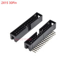 5/10Pcs Right Angle 6/10/20/26/34/40 Pin 2.54mm Pitch Male Socket Idc Box Header Pcb Connector Double Row 10p/20p/40p Dc3 Header