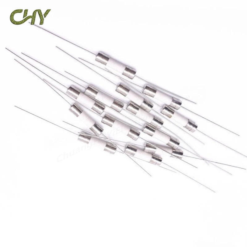 10-200Pcs 5x20mm Ceramic Fuse With Pins Fast Blow Time Delay 250V F/T0.5A 1A 2A 3.15A 4A 5A 6.3A 7A 8A 10A 12A 15A 20A 25A 30A