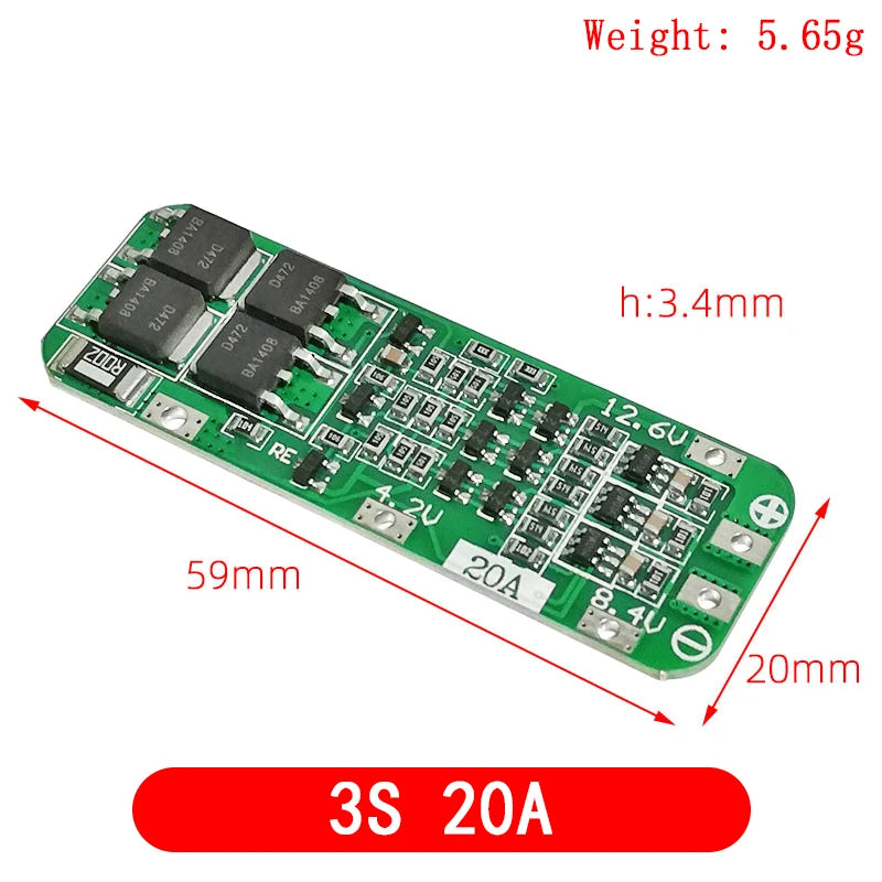 1S 2S 3S 4S 3A 20A 30A Li-ion Lithium Battery 18650 Charger PCB BMS Protection Board For Drill Motor Lipo Cell Module