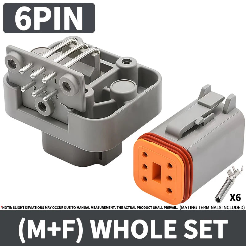 DT13 Series  Waterproof  Automotive PCB Right-Angle Header Connector 2/3/4/6/8/12Pin Male/Female Kit for Car Truck Bus Marine