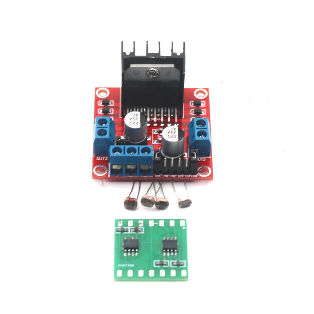 Dual Axis Solar Tracker Solar Automatic Tracker Tracking Sensor + L298N Motor Drive Board 4pcs 5539 Photoresistor