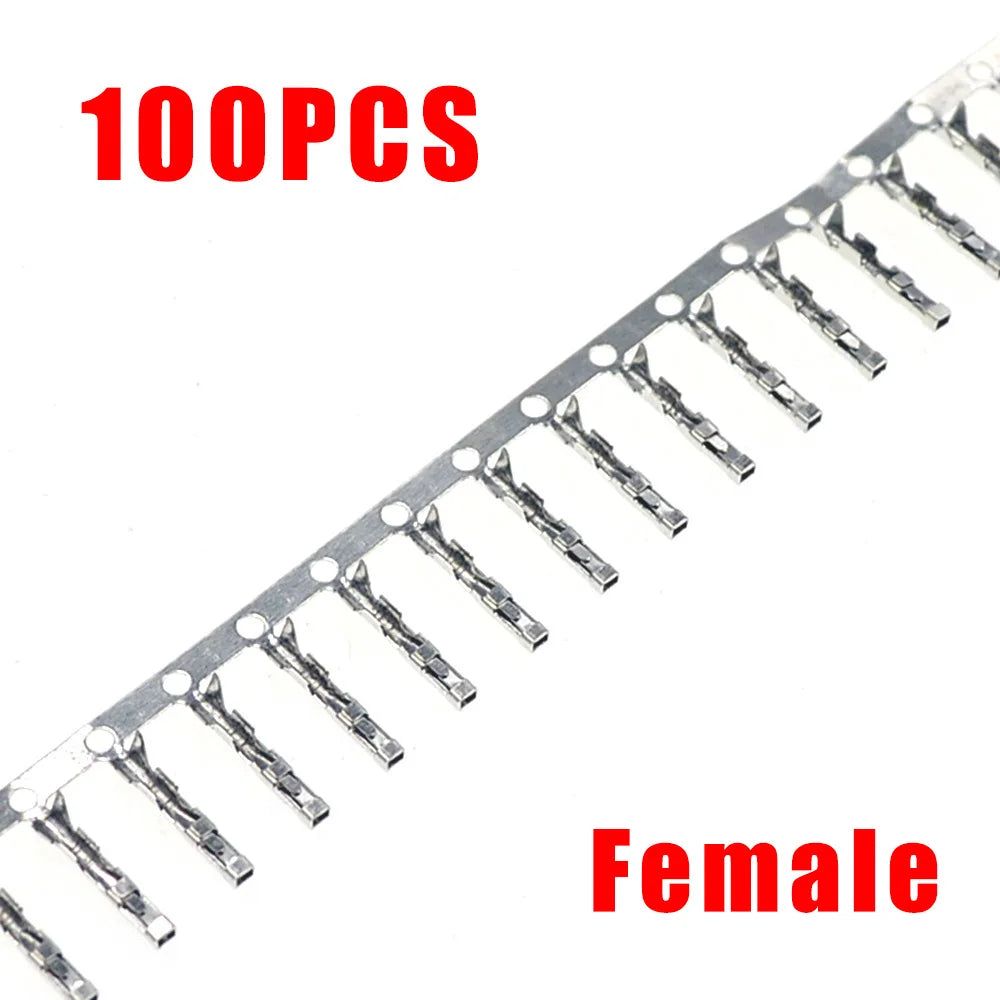 100PCS Dupont Connector 2.54mm Jumper Wire Cable Pin Connector Terminal Female Pin Connector for Housing Jumper