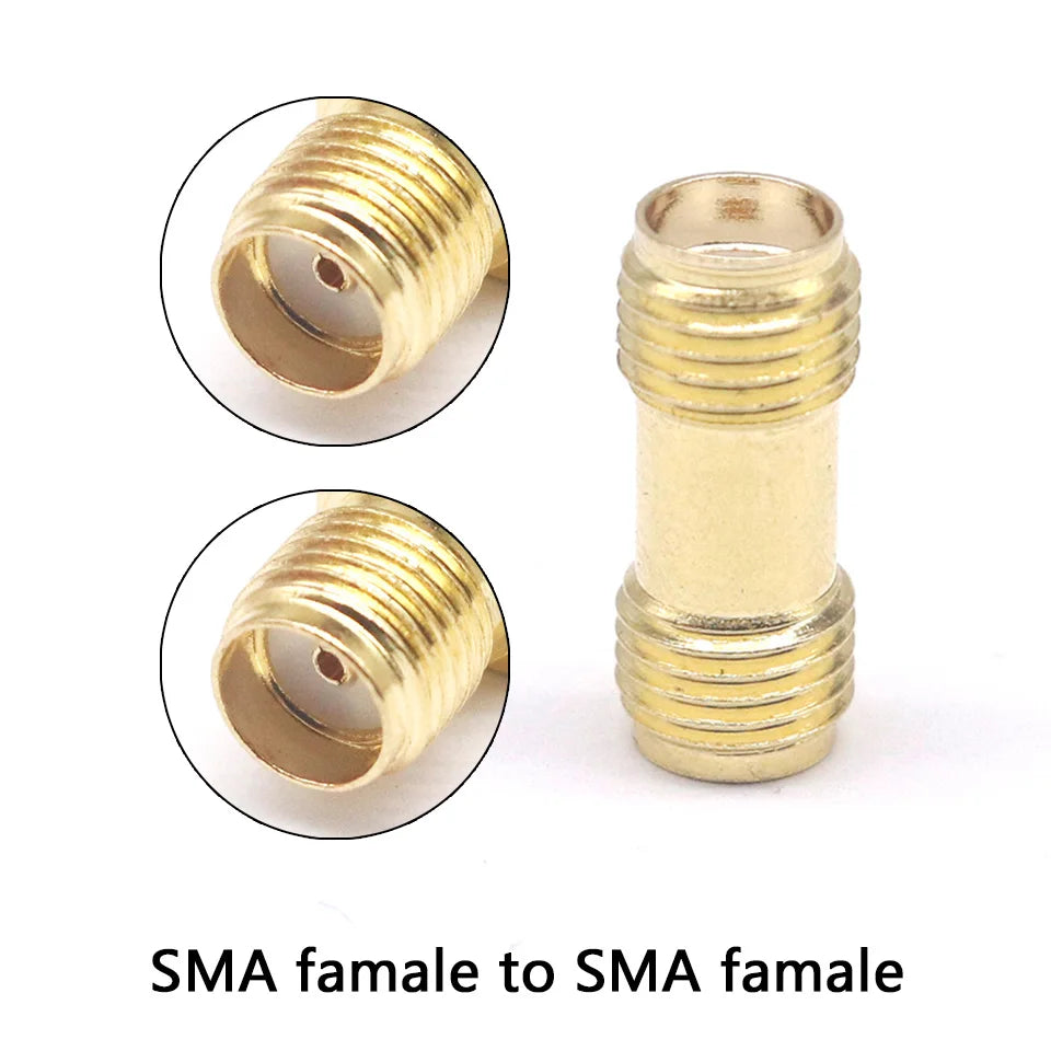 1/5/10/100PCS All Brass 1PC SMA To SMA Male Female Gold Plated RP SMA Male RP-SMA Female Connector RF Adapter Straight Bent L/T