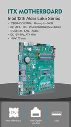 for X86 Industrial Motherboard Vending Machine 12th Gen I5-12450H 1 LAN 1 COM 2 DDR4 1 HD VGA DP LVDS eDP Mini ITX