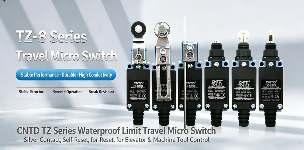 CNTD TZ-8109 IP65 Limit Switch 300V 10A SPDT Industrial Waterproof Travel Switch Double Spring CE Certified