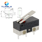 10PCS Micro Limit Switch Momentary Push Button Switch 1A 125V AC Mouse Switch 3Pins Long Handle Roller Lever Arm SPDT 12X6X6MM