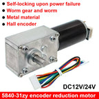 1pc 5840-31ZY Scroll Hall Encoder Geared Motor 12V 24V Hanger Motor Metal Gear Forward Reverse