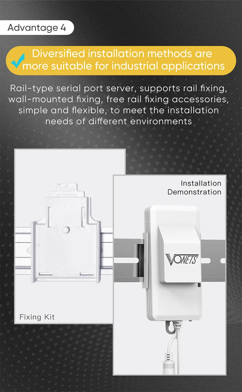 VONETS VAP11S-D232 Dual-Band Wireless Bridge Router Serial Port Service UART/TTL to RS232/485/422/WiFi to Ethernet Converter