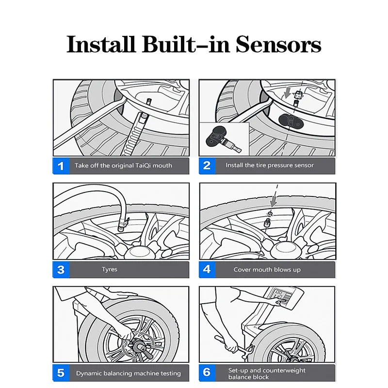 Solar Wireless Tire Pressure Monitoring System TPMS Auto Security Alarm Device Digital Colorful Display With 4 sensors