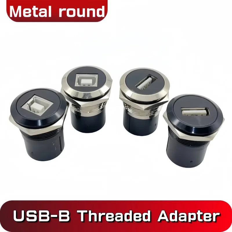 1PCS 22mmc Metal Round D-type Module B-USB USB-B B-A Printing Adapter Cabinet Fast