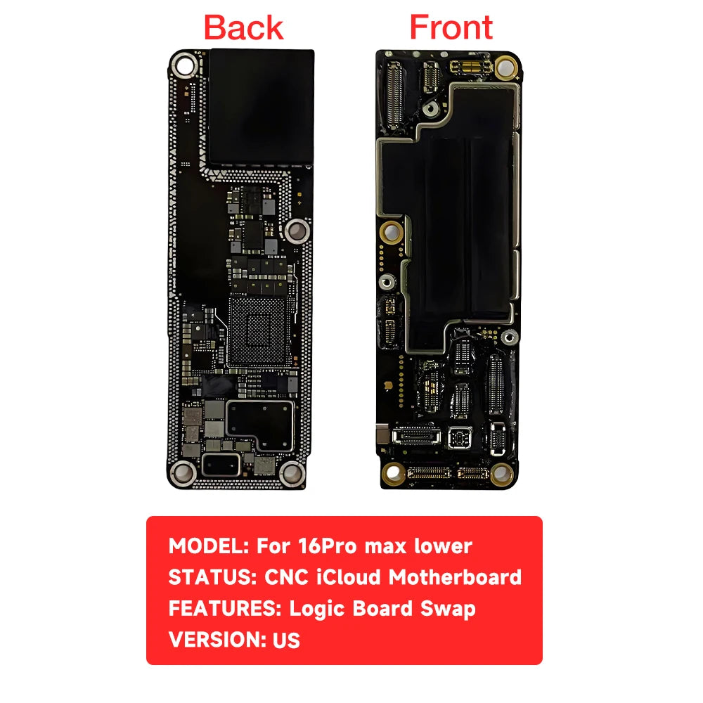 CNC Cut Motherboard for iPhone 16 16Plus 16Pro Max Upper Lower Board No NAND Logic Board Swap US EU Version Repair Parts