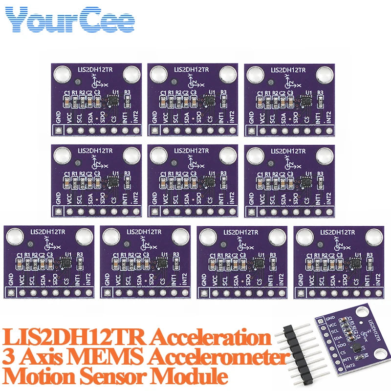10pcs/1pc LIS2DH12TR Acceleration Module 3 Axis MEMS Accelerometer Motion Sensor Module Replace ADXL345 for Arduino