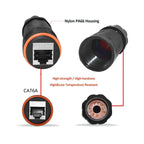 Ethernet LAN CAT6A Shielded IP68 M23 RJ45 Waterproof Connector RJ 45 Female Network Cable Extension Adapter