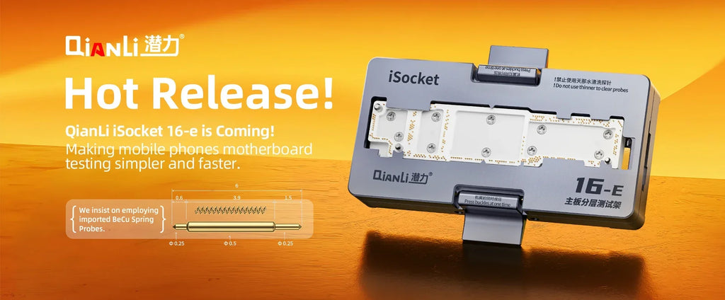 QIANLI ISocket Motherboard Middle Layer Test Stand for IPhone 16E X-16 Logic Board Function Diagnostic Double-deck Repair Tools