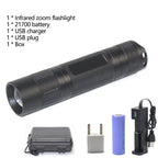 Rechargeable IR 940NM & 850NM LED Infrared Flashlight Zoomable Tactical Torch for Coyote Hog Predator Hunting Infrared Radiation