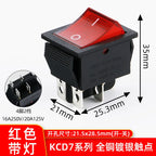5PCS 16A 20A 30A Rocker Switch 220V 120V KCD7 KCD4 4 6 Pin Rocker Toggle Switch SPDT ON OFF Red Lighted Heavy Duty T125 T85