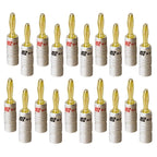 MATIHUR Banana Plugs 24K Gold-plated 4MM Banana Connector with Screw Lock For Audio Jack Speaker Plugs 20 Pcs