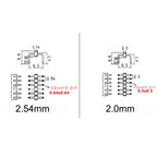10pcs 2.54mm/2.0mm U Shape Single Row 1x40P Right Angle RA DIP Connector Button Entry Gold Breakable PCB Jumper Male Pin Header