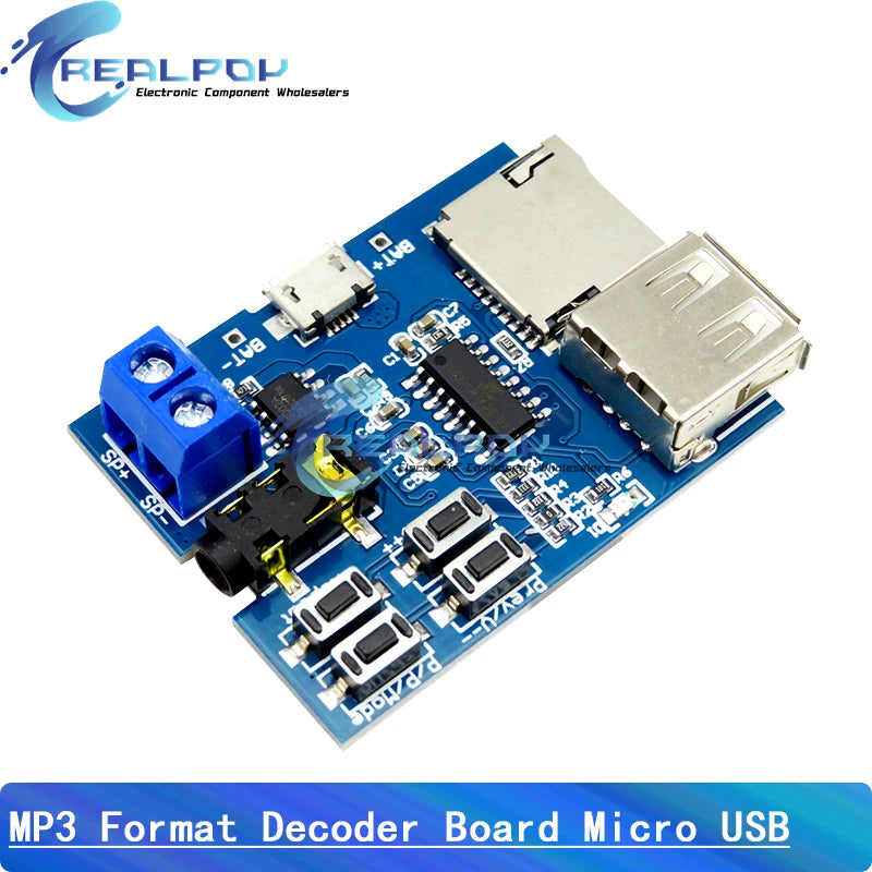 GPD2846A TF Card U disk MP3 Format decoder board module amplifier Module decoding audio Player Type-C / Micro USB