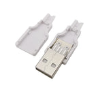 10Pcs White 4 Pin USB Type A Male Female Soldering Plug Socket Connector With Plastic Cover Type-A DIY Kits