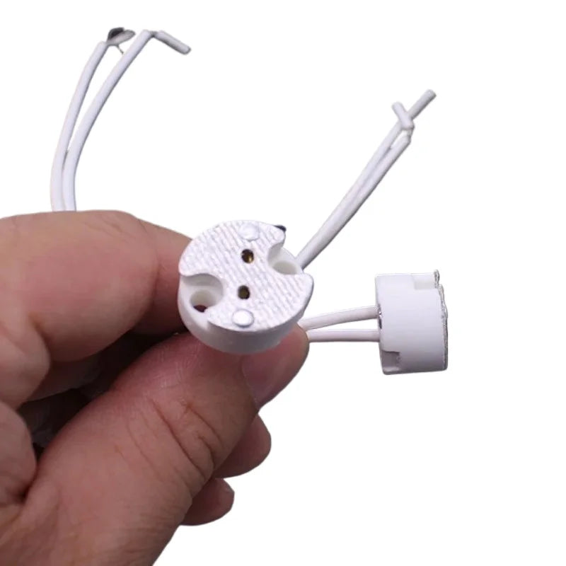 5-50PCS MR16 MR11 GU5.3 G4 Lamp Holder Bulb Base with Wire Ceramic Halogen Socket Pottery Connector 12V - 250V Led Light New JQ