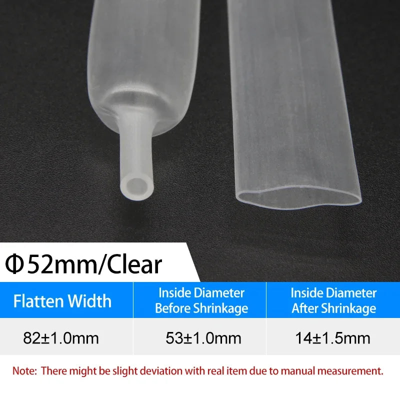 1~10m 4:1 Transparent Heat Shrink Tubing With Glue 4~ 52mm Double Wall Adhensive Polyolefin Sleeve Lined Wire Cable Protector