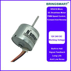Bringsmart BLDC Motor R2418 High Speed Electric Machine 8700rpm 24V PWM Speed Adjusting CW/CCW Brushless DC Motor Customized