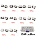 80/100Pcs Type C USB Charging Jack Welding Connectors 2Pin 6Pin 16Pin USB-C Socket For Mobile Phone PCB DIY Repair Kits