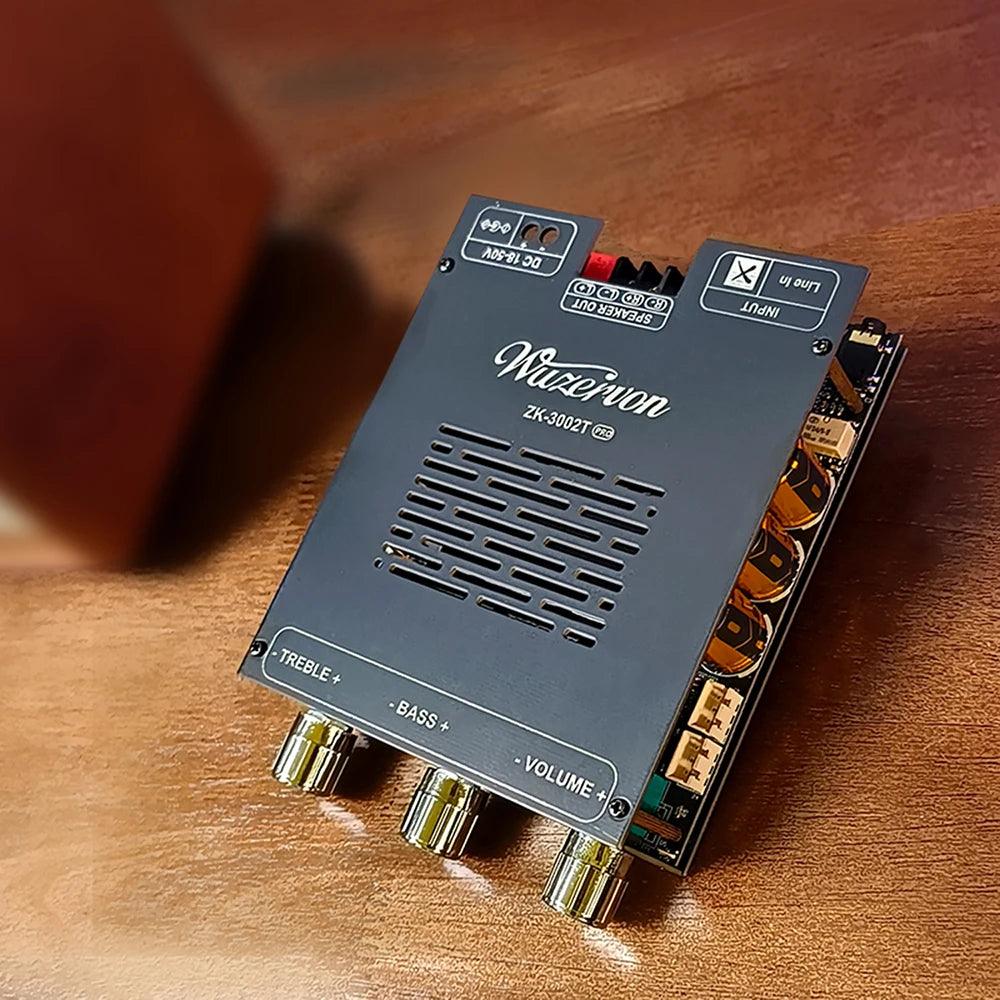 DC 18-50V 3002T PRO Bluetooth Amplifier Board Qualcomm QCC3034 2.0 Channel APTX Lossless 300W+300W TPA3255