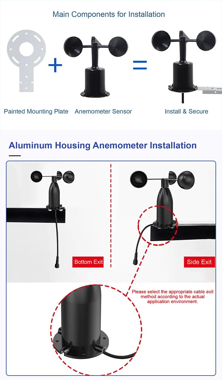 Ultrasonic Wind Sensor Anemometer Module 0‑2V 5V 10V 4‑20mA RS485 NPN PNP Multi‑Output Industrial Weather Station Sensor